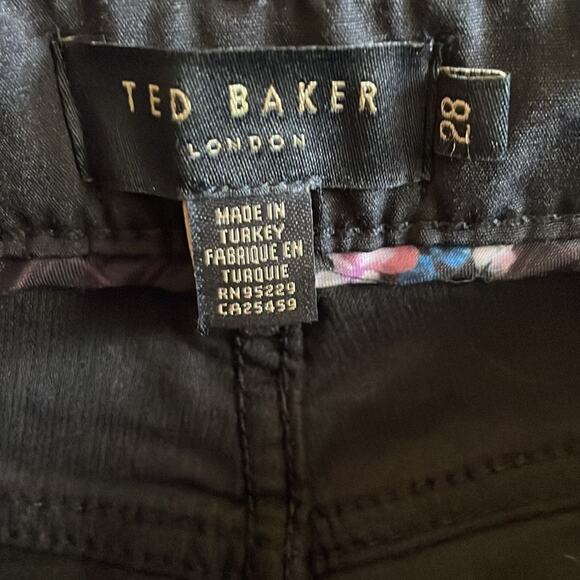 Ted Baker Black Zebra Corduroy Skinny Jeans NWT Size 28 - Picture 6 of 6